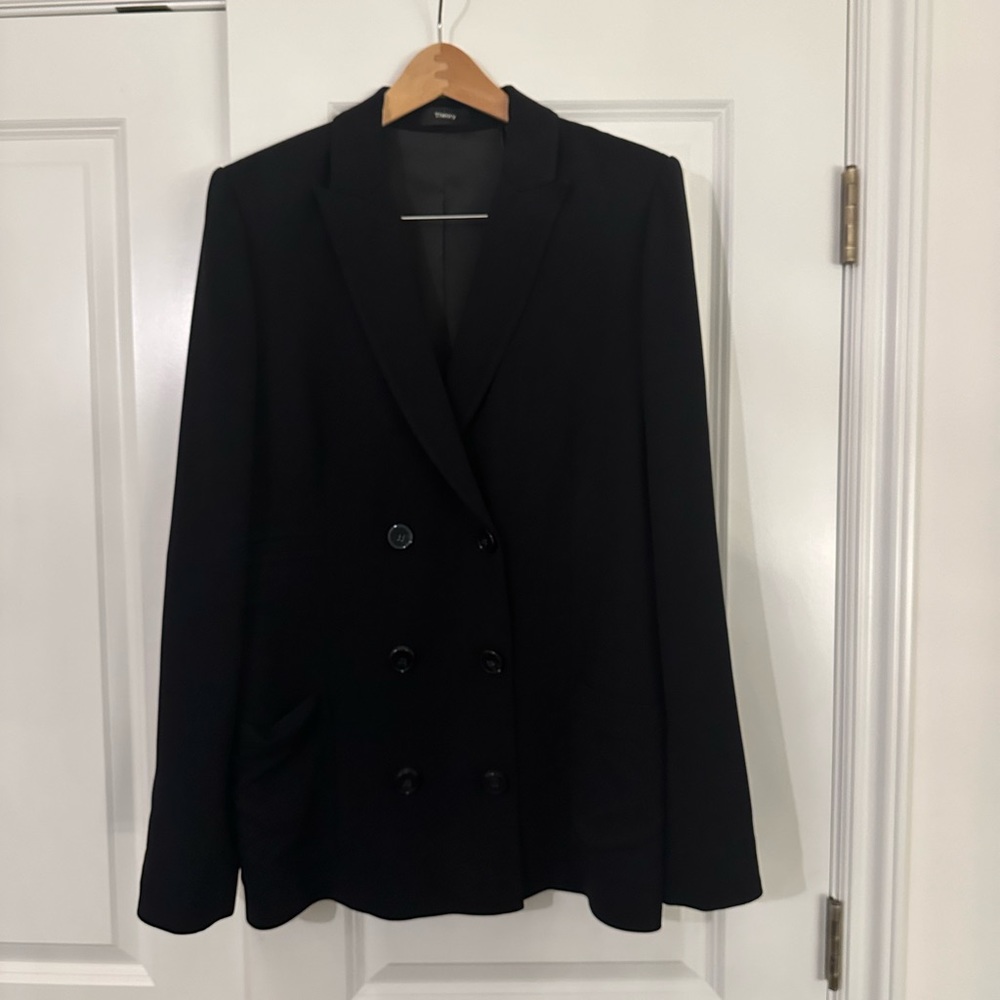 Theory, black, double breasted size 8 blazer